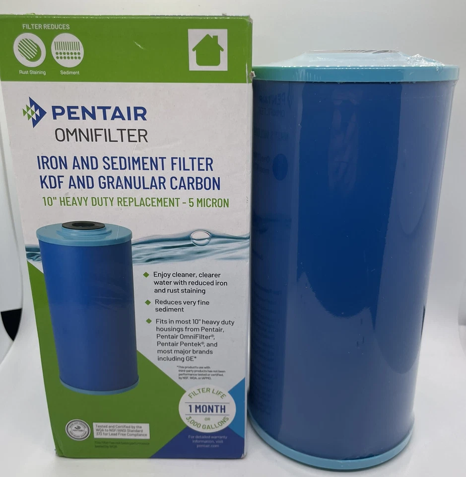Pentair Omnifilter R06 Whole House Water Filter 10" HD KDF & Carbon 5 Micron