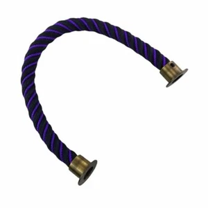 Cuerda de barrera de línea suave negra de 40 mm desparasitada en púrpura x 1 m c/w extremos de copa antiguos - Imagen 1 de 4