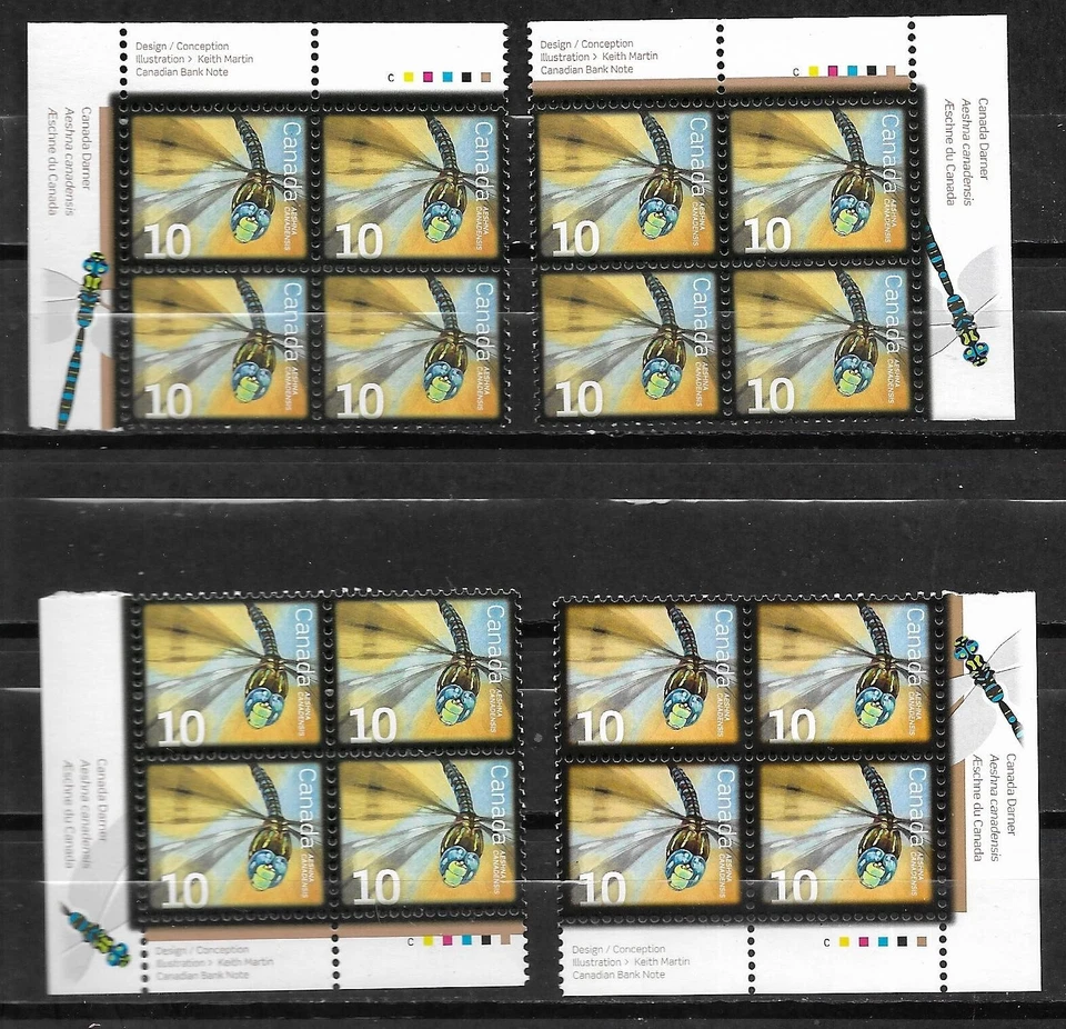 pk03013:Stamps-Canada #2237 Dragonfly 10 cent Plate Block Set-MNH - Image 1 of 1