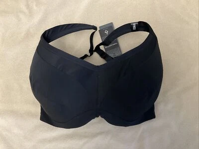 Torrid Active 胸罩 38H 黑色全新 54 美元中等支撑钩背 — 第 1/4 张图片