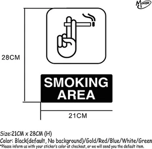 Smoking area sign stickers reflective business farm sign decals best gifts - Picture 1 of 2
