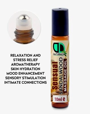DD TECK Sinnliches Sandelholz Massageöl Roller Aromatherapie Entspannung, Stressabbau 10ml
