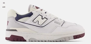 Size UK 9 - New Balance 550 White with Natural Indigo and Burgundy - Picture 1 of 5