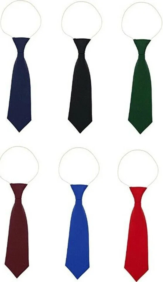 BOYS KIDS ELASTIC NECK TIE FOR PARTY PROM SCHOOL  MULTICOLOURED TIE PACK OF 1 - Image 1 of 1
