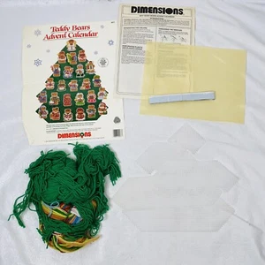Dimensions Christmas Teddy Bears Advent Calendar 9077 Plastic Canvas Kit 1991 - Picture 1 of 9