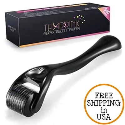 Rodillo Derma para crecimiento de cabello y barba microagujas para rostro cuerpo cuero cabelludo hombres mujeres Foto 1 de 4