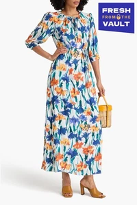 RRP€560 DIANE VON FURSTENBERG Drogo Maxi Dress Size XL Gathered Floral Belted - Picture 1 of 6
