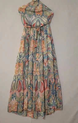 New York & Company Women's Maxi halter Multicolor Floral Dress Size Large - Image 1 of 4
