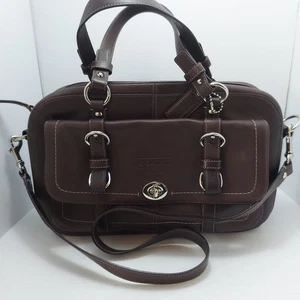COACH Chelsea Garcia Patent Leather Satchel Bag in Brown #928-14017 - Bild 1 von 10