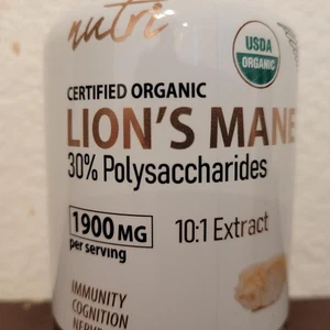Nature's Fusions Nutri Organic Lions Mane Supplement 120 Capsules 1900mg - Picture 1 of 1
