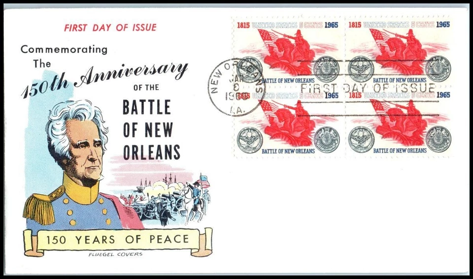 1965 Battle of New Orleans 5¢ Sc 1261 FDC Fluegel War of 1812 Jackson UA - Image 1 of 1