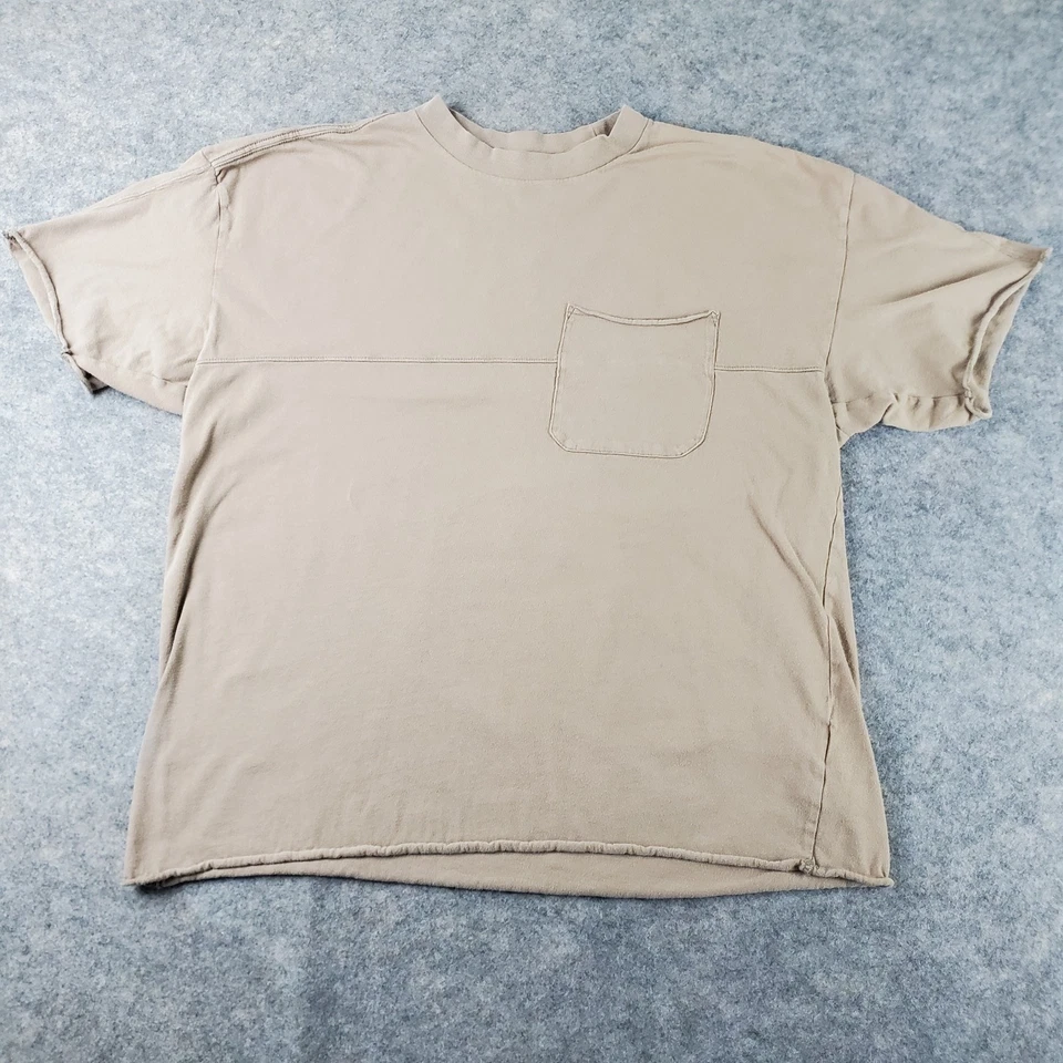 Abercrombie & Fitch Shirt Mens Large Brown Crew Neck Short Sleeve Pocket Stretch - Image 1 of 4