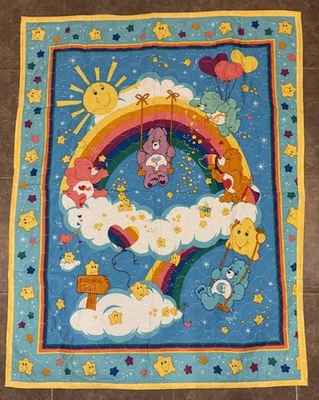 Manta de bebé vintage The Care Bears edredón arco iris 32x43 pulgadas Foto 1 de 2