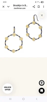 Brincos de dois tons Frieda Rothman Brooklyn In Bloom $295  - Imagem 1 de 3