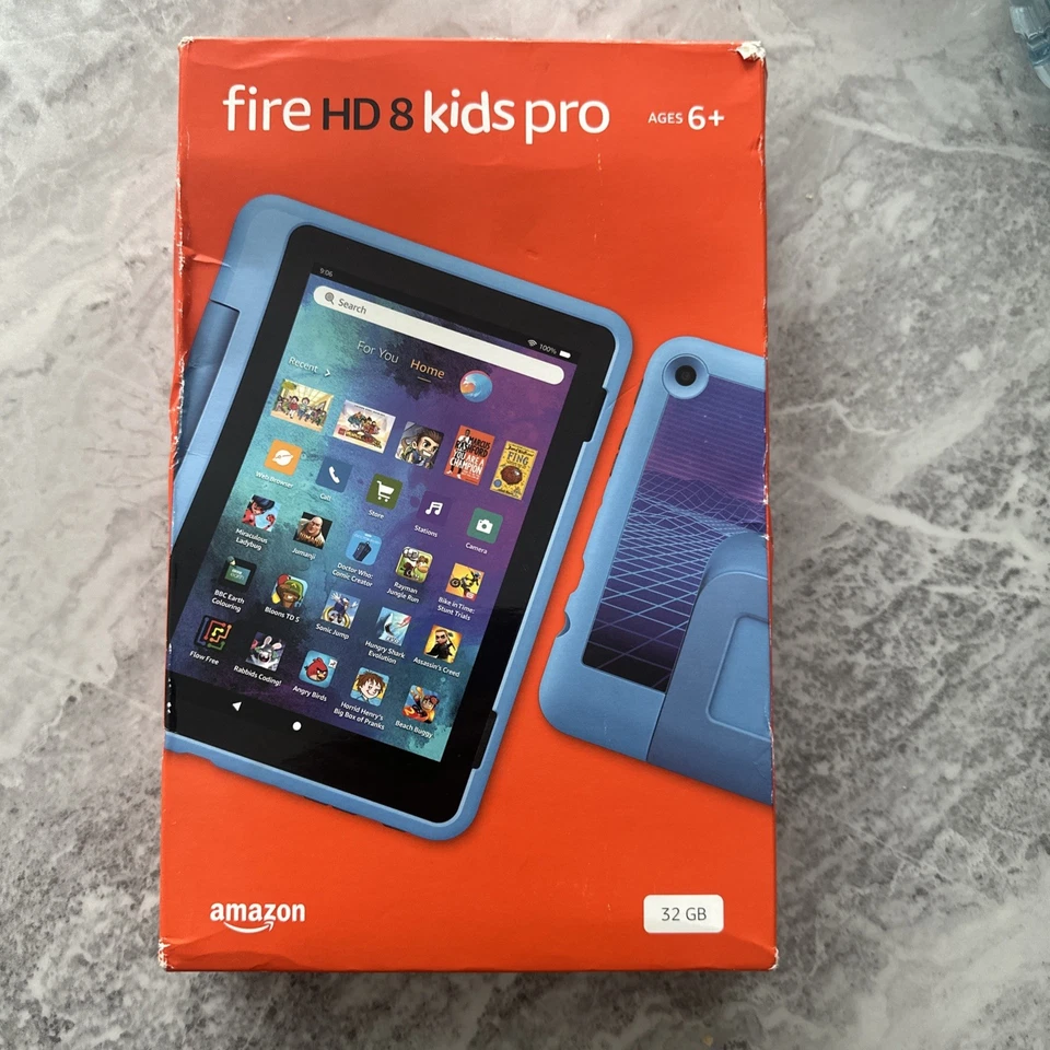 Amazon Fire HD 8 Kids Pro tablet | 8" HD display, ages 6-12 Cyber Sky 12th Gen - Image 1 of 3