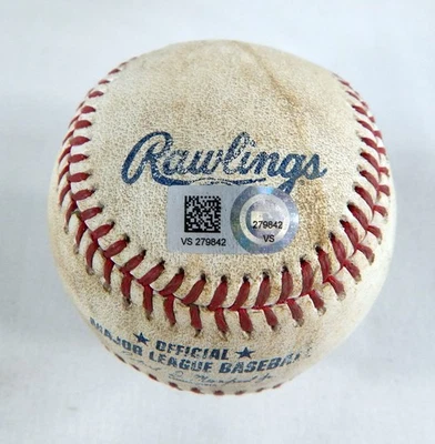 2021 New York Mets Pirates Game Used Baseball Aaron Loup Ben Gamel Single 3 - Image 1 of 4