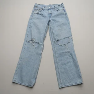 American Eagle Damen Ofenrohr Jeans Größe 6 weites Bein mittlerer Bund strigid - Bild 1 von 11