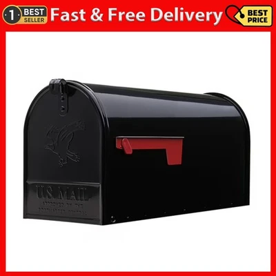 Buzones arquitectónicos Elite negro montaje en poste buzón, grande, acero, resistente al óxido Foto 1 de 4