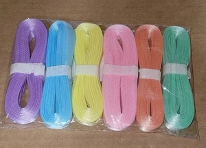 Set Of 6 Pastel Ribbon 3/8"x10yds Each NEW Pink Purple Blue Green Orange Yellow - Picture 1 of 1