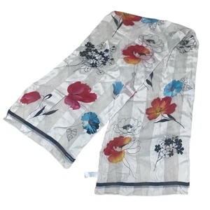 Vintage Liz Claiborne 90s Soie Écharpe Main Roulé Fleurs Floral 1990s - Picture 1 of 8