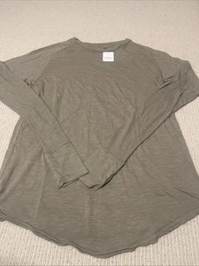 Free People We The Free Arden Tee Long Sleeve T-Shirt Women’s XS Washed Army NEW - Picture 1 of 3