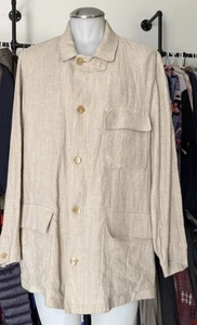 Canali Safari Travel Linen Canvas Jacket Coat 44 R (54 EU) - Picture 1 of 8