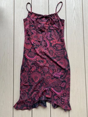 复古 90 年代 Jodi Kristopher 迷你佩斯利连衣裙女式 S 码 — 第 1/4 张图片