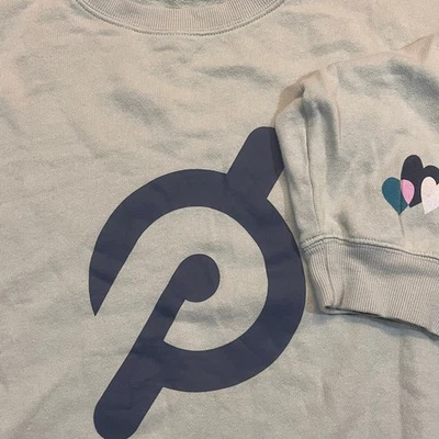 Peloton 女式 XL 完好绿色套衫标志运动衫大号标志圆领 — 第 1/4 张图片