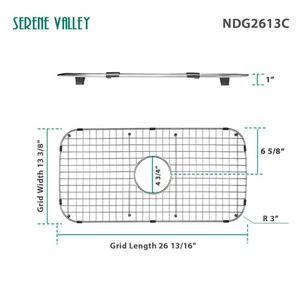 Serene Valley Waschbeckengitter 26-13/16" x 13-3/8", zentrierter Ablauf mit Eckradius 3 - Bild 1 von 9