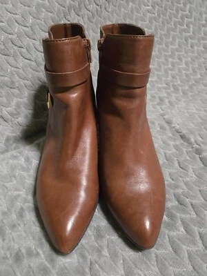 Anne Klein Mujer Chelsey Botines Cuero Marrón Talla 9M Nuevos sin Etiquetas Foto 1 de 4