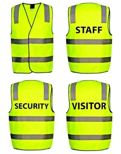 hi vis vest,Vest,Reflective Tap Vest,SAFETY VEST,DAY & NIGHT VEST,PRINTED VEST, - Picture 1 of 6