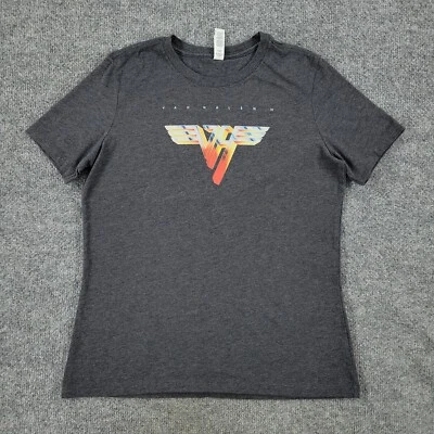 Camisa Van Halen Para Mujer Pequeña Gris Logo Banda de Rock Gráfico Camiseta Manga Corta Top Foto 1 de 4
