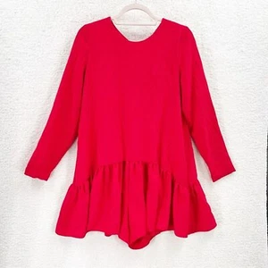 Zara Long sleeve red romper Size M NEW - Picture 1 of 16