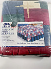 Beacon Blanket Floral 72x90 Poly  Acrylic Trim Full Twin In Package Vintage USA