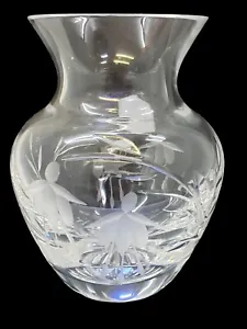Onion Shaped Stuart Lead Crystal Cut Glass Vase 4" Tall Pattern Cascade  - Picture 1 of 12