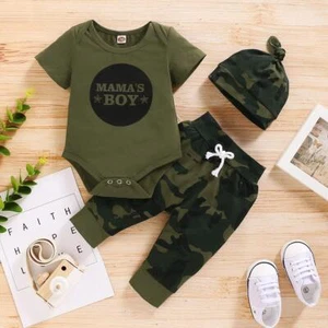 3pcs Newborn Baby Clothes Bodysuit Romper Outfits Set Infant Outfit Short - Picture 1 of 15