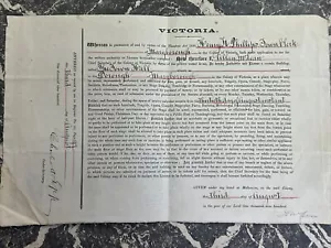 SIGNED DOCUMENT MARYBOROUGH VIC TOWN HALL APPROVAL ALLAN MCLEAN PREMIER 1900 - Picture 1 of 6
