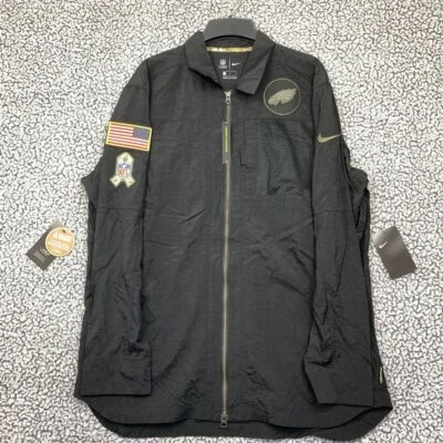 Chaqueta Philadelphia Eagles Hombre Grande Negra Nike Salute to Service Cremallera Completa Nueva Foto 1 de 4