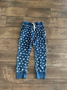 JCrew Crewcuts Girls Cozy Fleece Foil Superstars Star Print Sweatpants Joggers 6 - Picture 1 of 5