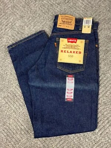 Vintage Levis 550 Jeans Adult 31x30 Relaxed Fit Dark Wash Orange Tab Mens NWT - Picture 1 of 8