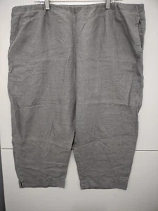 J Jill Pants Womens PXL Moss Love Linen Crop Pullon Elastic Waist Pockets Relax - Picture 1 of 16