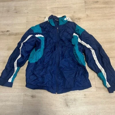 Ветровка Macgregor нейлоновая куртка с капюшоном размер L 90-е винтажная синяя мужская для гольфа - Изображение 1 из 4