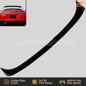 Scopione Carbon Fiber Rear Trunk Spoiler Lip for Toyota 93-98 Supra MK4 JZA80 - Picture 1 of 6