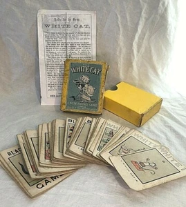 Juego de cartas The White Cat en caja original - John Jacques 1880 - Imagen 1 de 8
