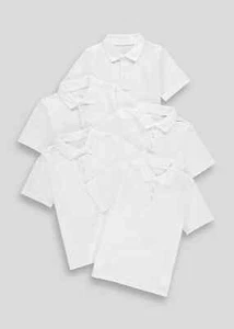 5x Niñas Polo Liso Camisetas Blancas PE Baile Escuela Uniforme Mangas Cortas Gimnasio 3-16 - Imagen 1 de 1