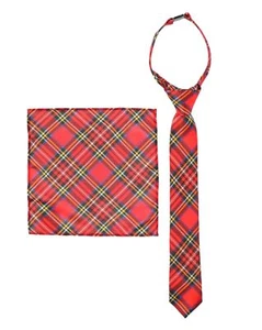 NEW Wonder Nation Boys Plaid Tie and Pocket Square Set / Easter / Wedding - Picture 1 of 2