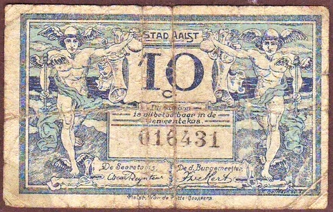 Belgium  Aalst  10 Centimes  ND (1914-18) Cover