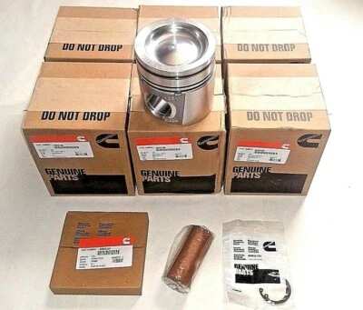 Cummins 6.7 Pistons QSB Industrial Performance STD Size 6 w/ Pins Rings 4955160 - Image 1 of 4