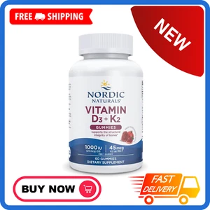 Nordic Naturals Vitamin D3+K2 Gummies - Cholecalciferol Vitamin D3 + K2 120 Ct - Picture 1 of 24