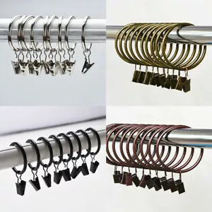 10 pz ganci per tenda in metallo con clip palo appeso asta velo anelli rete 28 mm 30 mm - Foto 1 di 7
